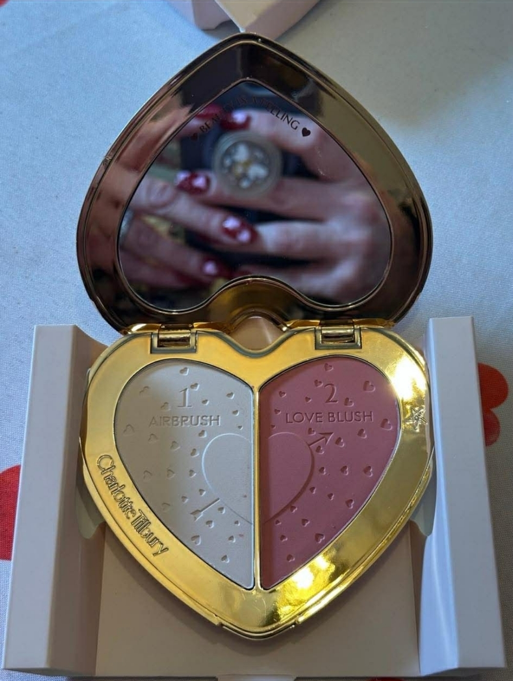 Charlotte Tilbury Heart Duo Blush & Airbrush in Pink and Cream